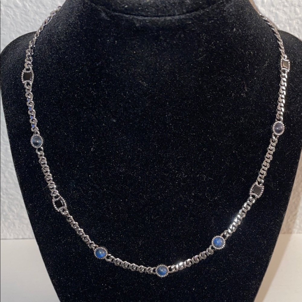 LC Lauren Conrad Silver Necklace with Blue Accents
